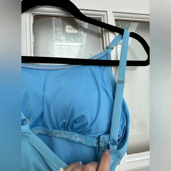 Calvin Klein Logo Classic One Piece Swimsuit Tiffany Blue Women’s Size 6 Small - Picture 8 of 16